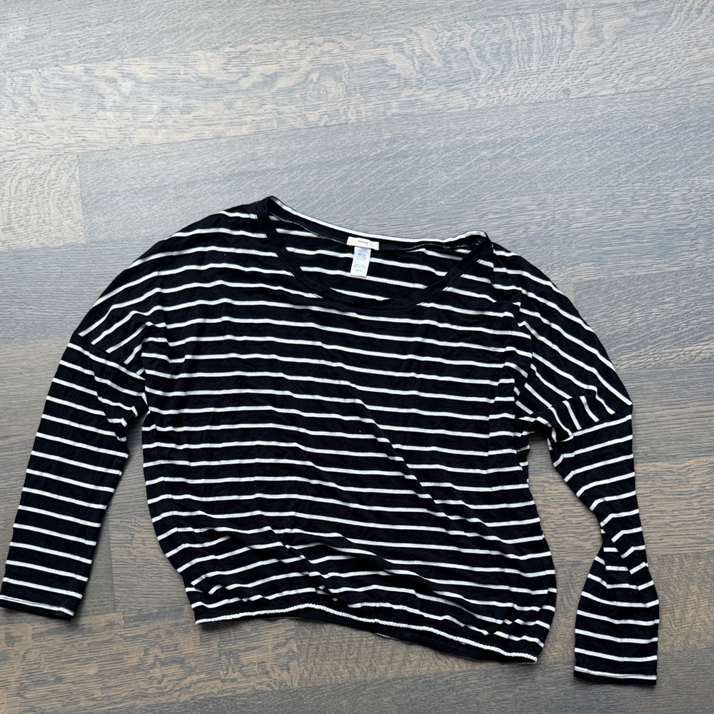 Eberjey Black and White Striped Top